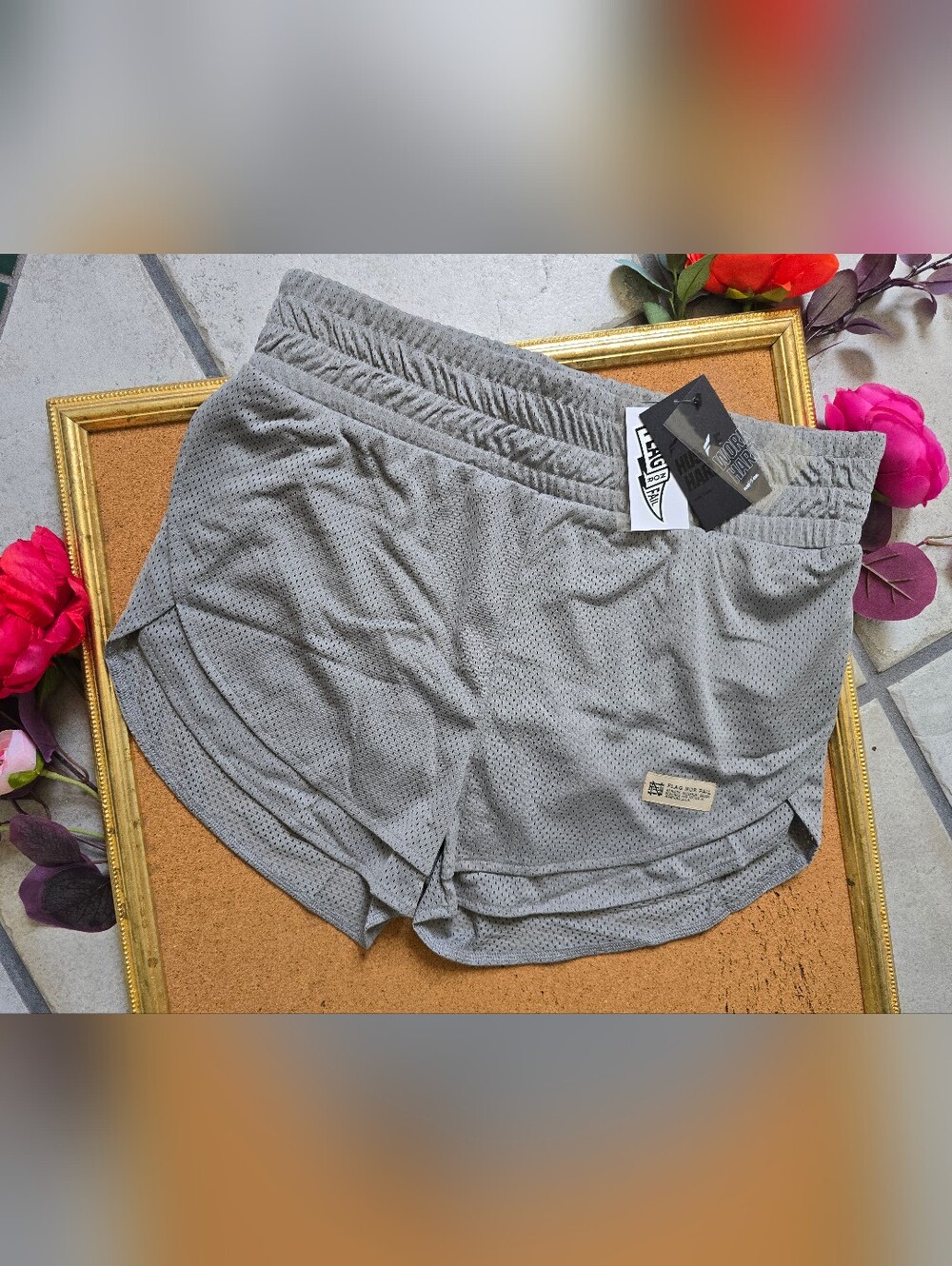 flag nor fail Women's Gray Mesh Momentum Athletic Shorts